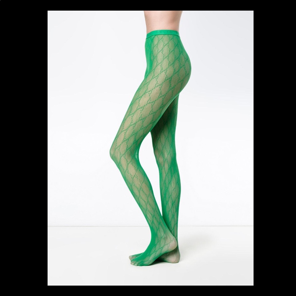 Gucci Logo Green Tights